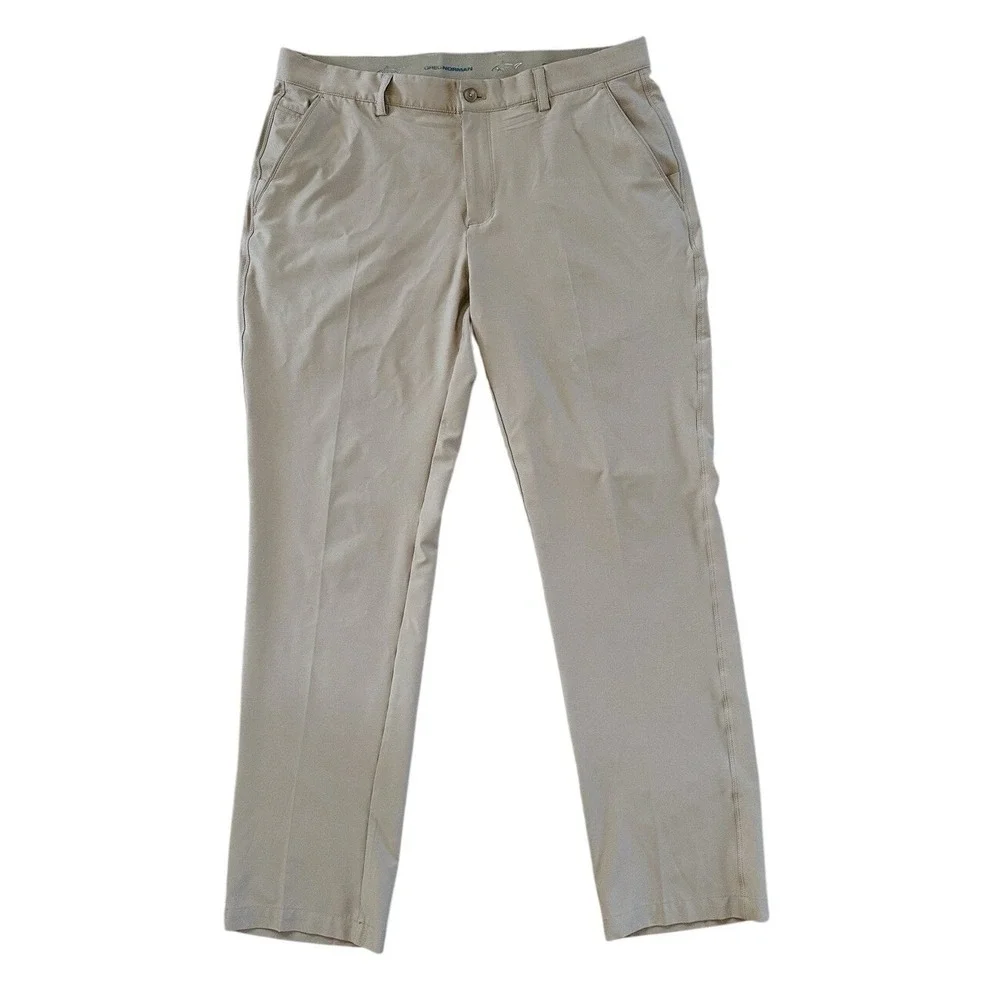Greg Norman ML75 Microlux Golf Pants Lot Of 2 Mens 36x32 Gray Tan Khaki Stretch